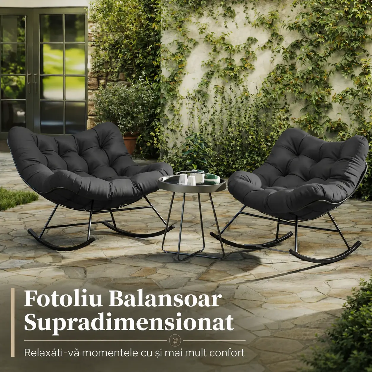Scaun balansoar lounge cu pernă Cloud Comfort – imagine detaliu 1