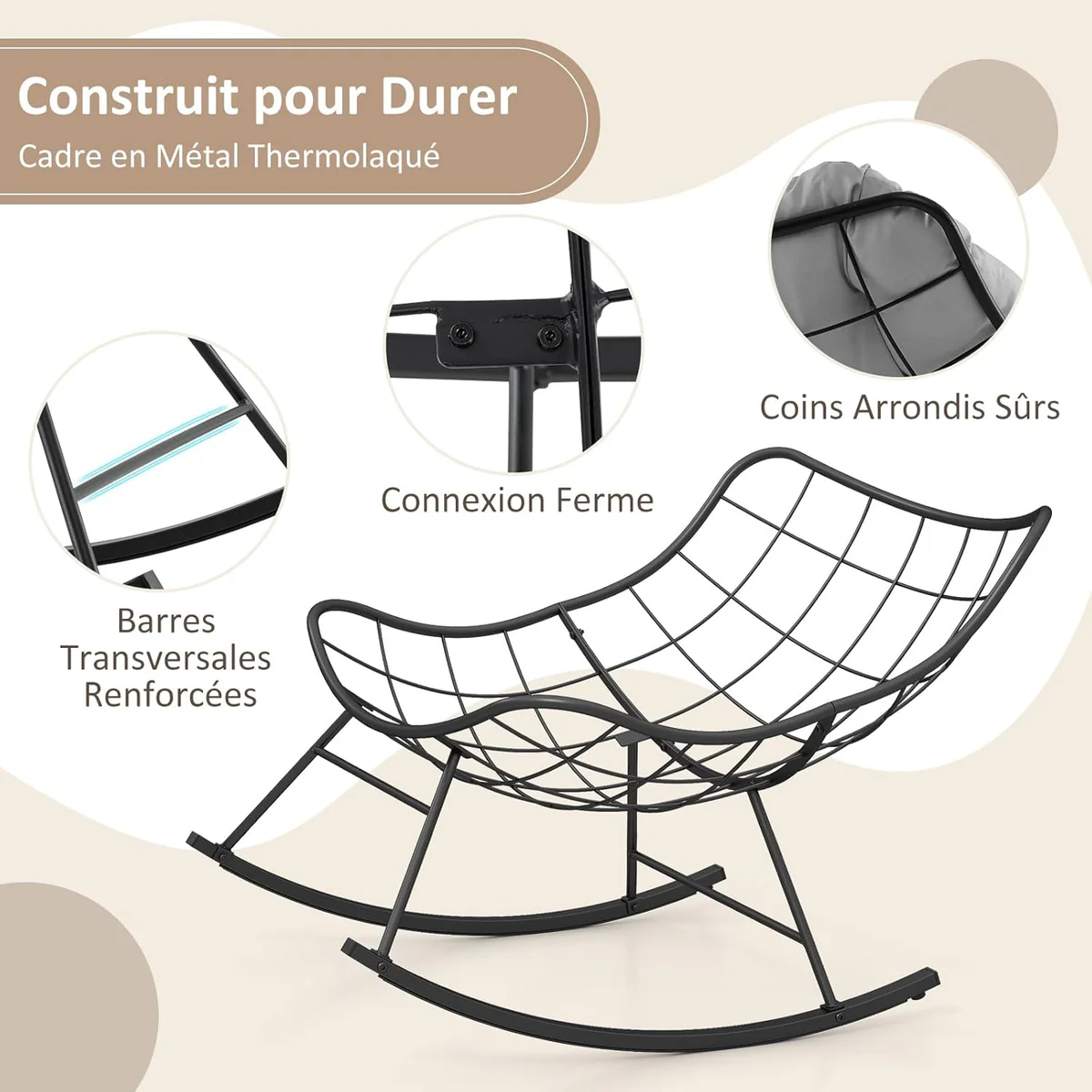 Scaun balansoar lounge cu pernă Cloud Comfort, imagine 7